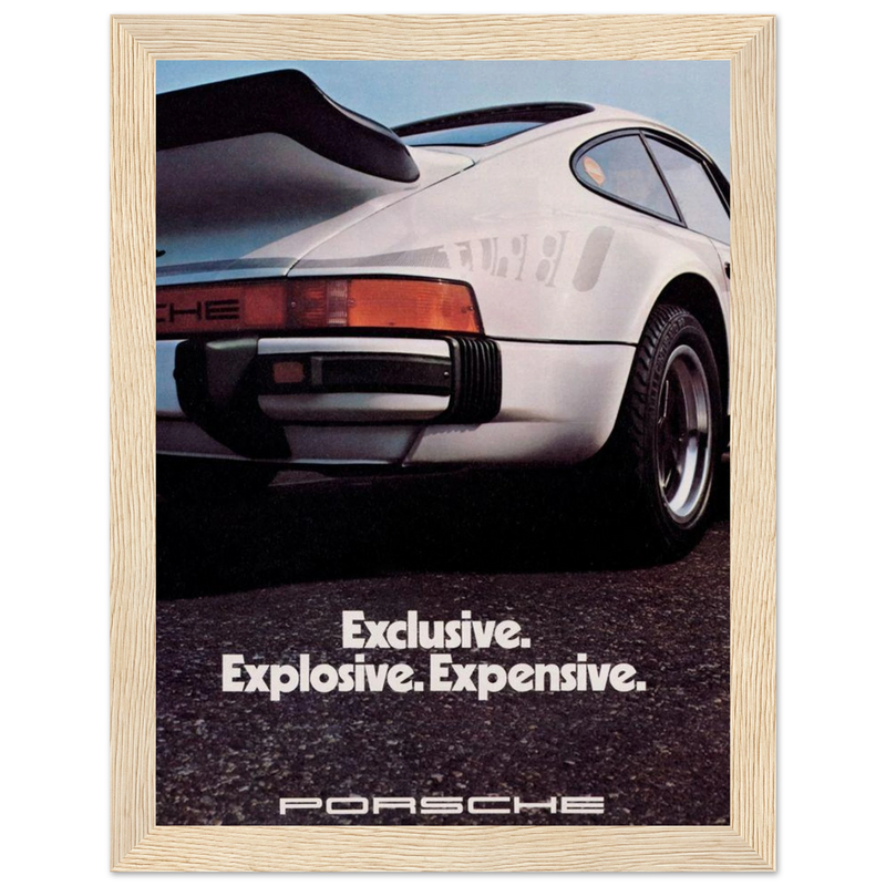 Porsche - Exclusive, Explosive, Expensive Vintage Poster