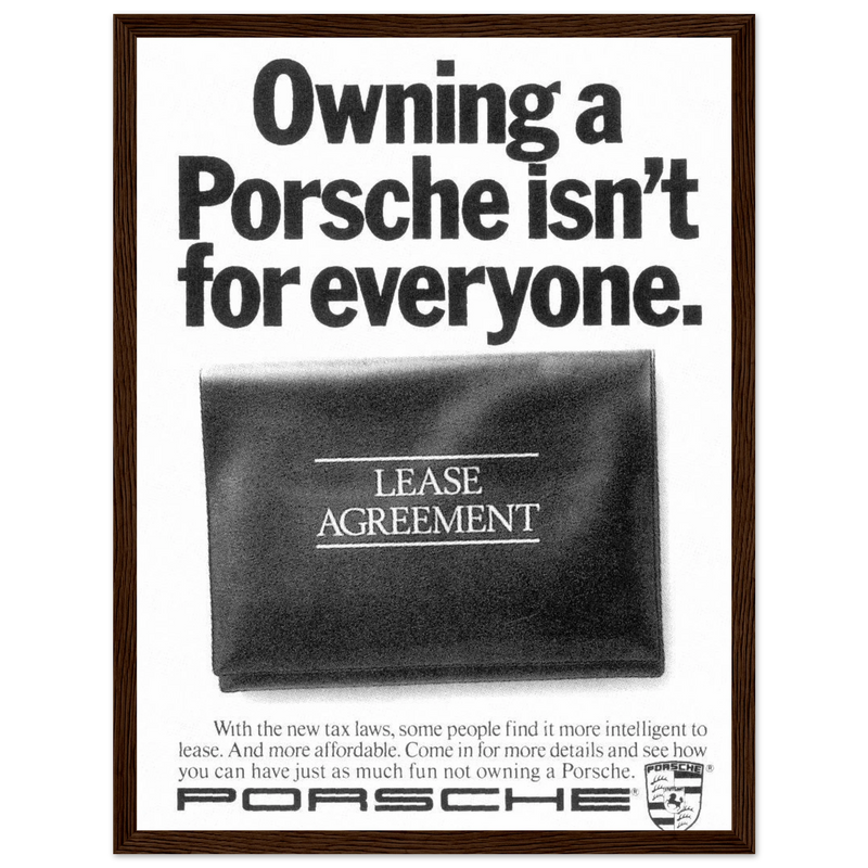 Porsche - It's not for everyone Vintage Poster Ad