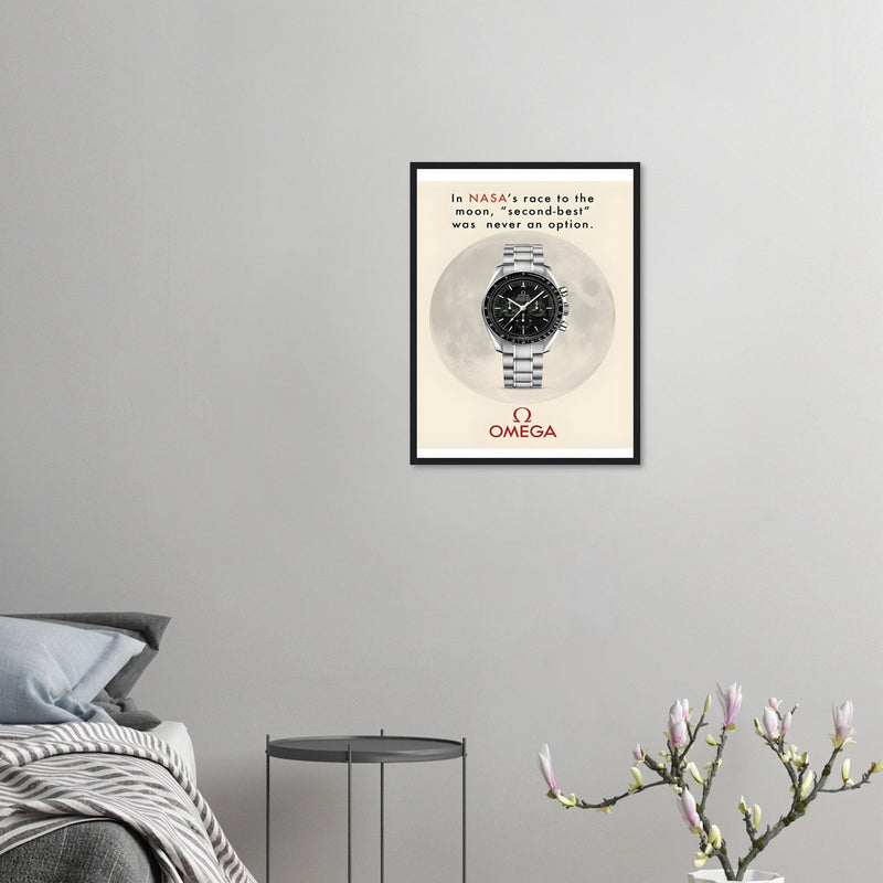 Omega Race to the Moon Vintage Poster Ad