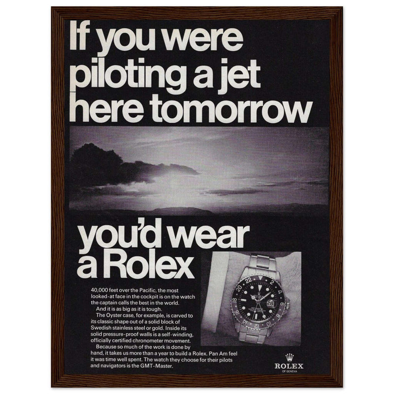 Rolex Jet Pilot Vintage Poster Ad