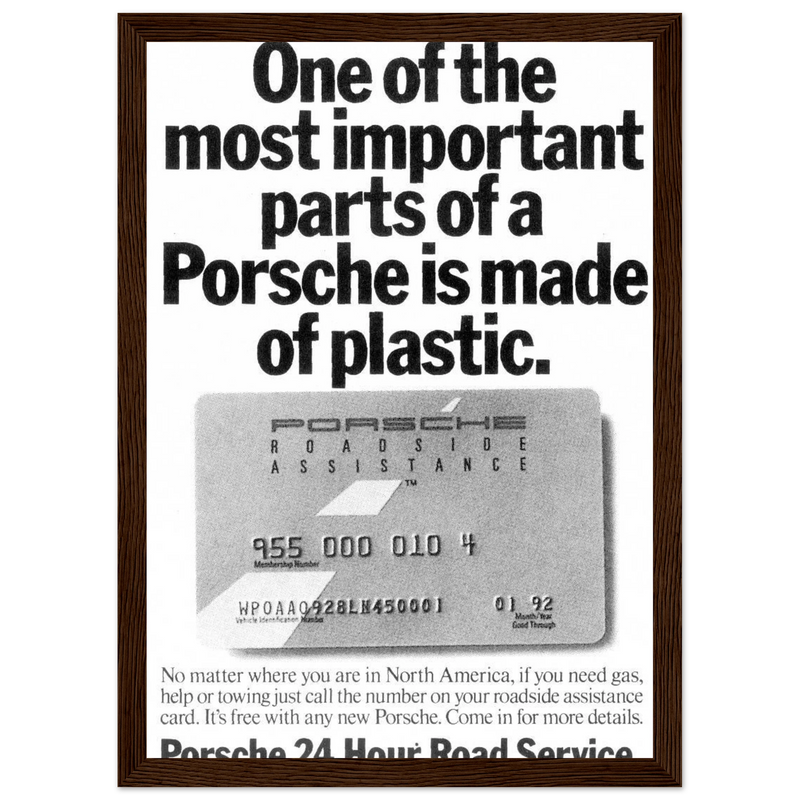 Porsche - 24 Hour Road Service Vintage Poster Ad