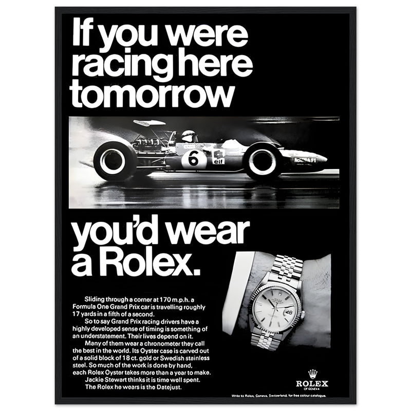 Rolex Racing Vintage Poster Ad