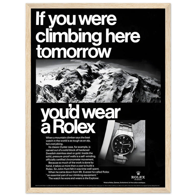 Rolex Explorer Everest Vintage Poster Ad