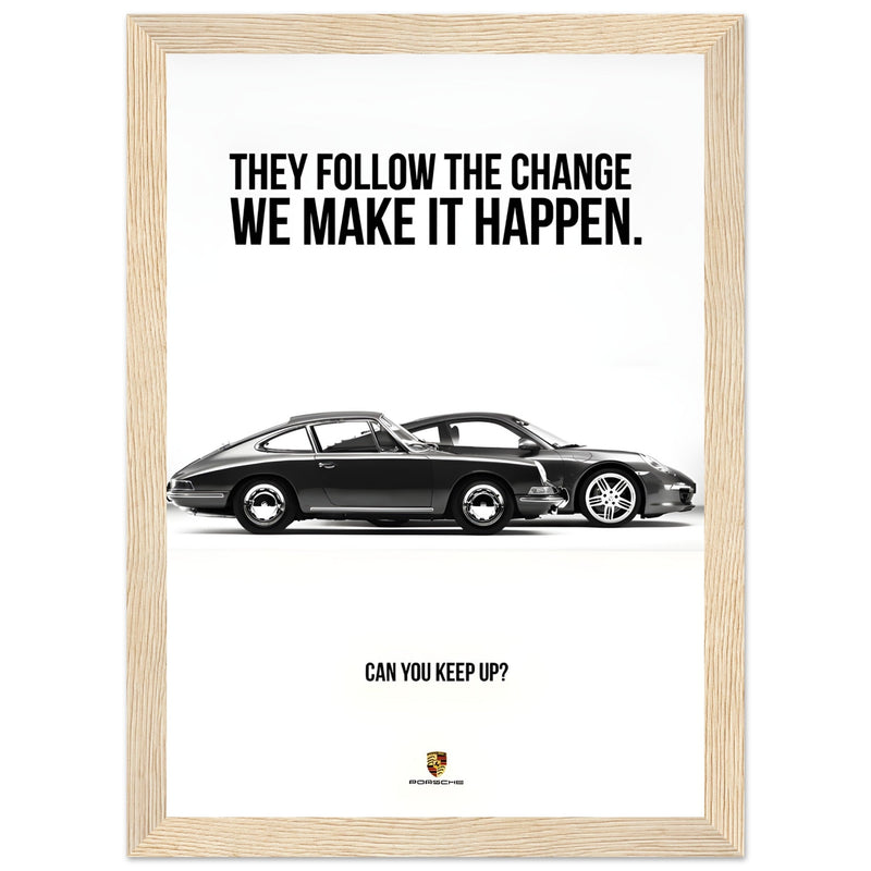 Porsche Can You Keep Up Vintage Poster Ad