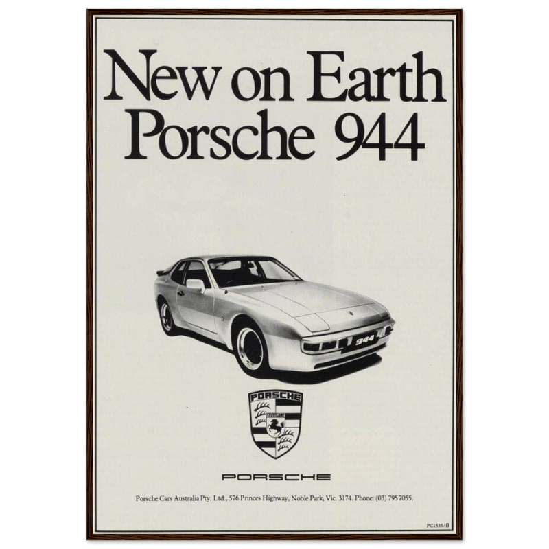 Porsche 944 New on Earth Vintage Poster Ad