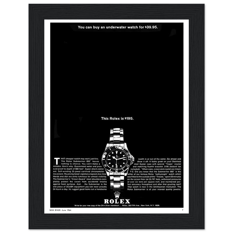 Rolex Submariner Vintage Poster Ad