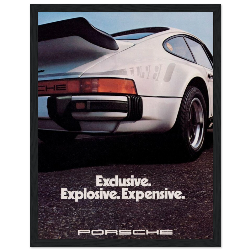 Porsche - Exclusive, Explosive, Expensive Vintage Poster