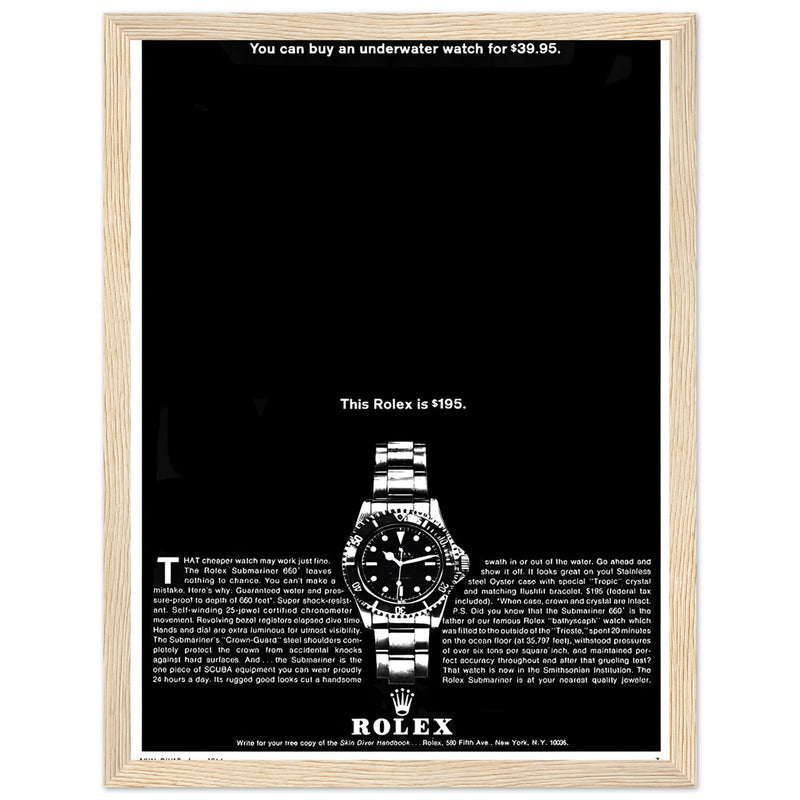 Rolex Submariner Vintage Poster Ad
