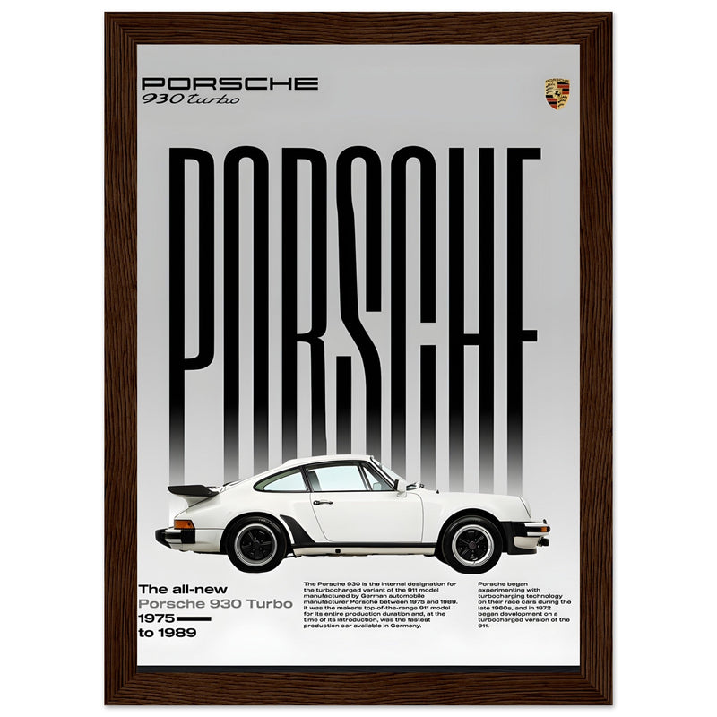 Porsche 930 Turbo 1975 Vintage Poster Ad