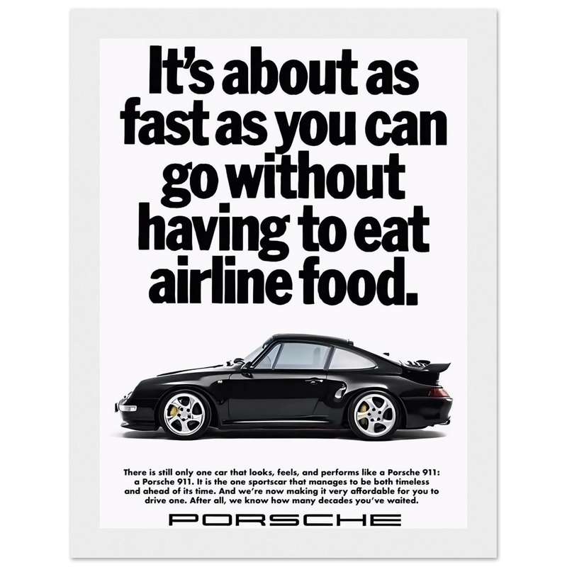 Porsche 911 Vintage Poster - Airline Food