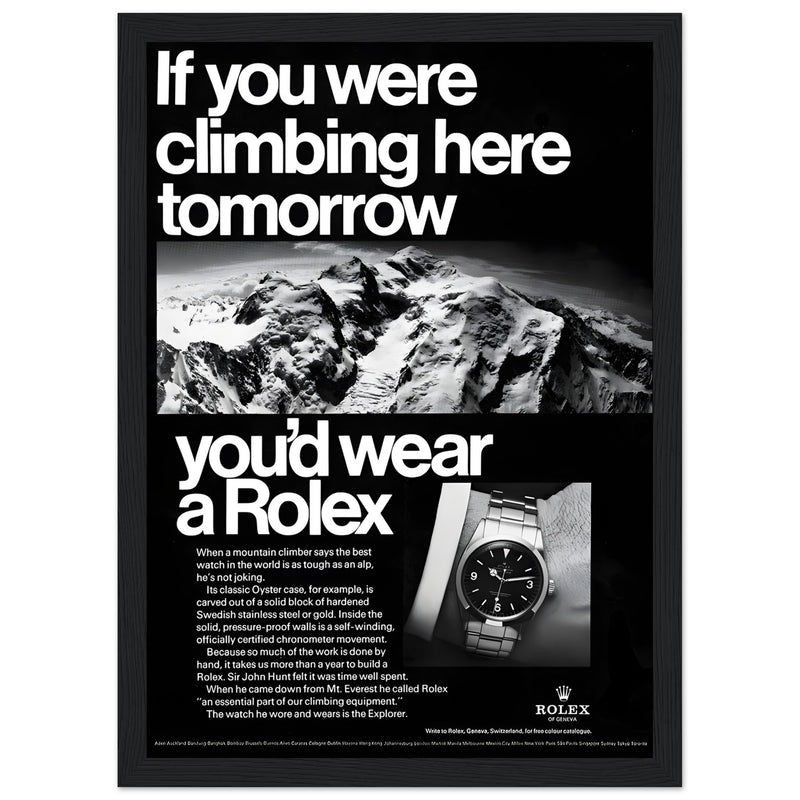 Rolex Explorer Everest Vintage Poster Ad