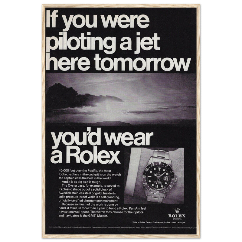Rolex Jet Pilot Vintage Poster Ad