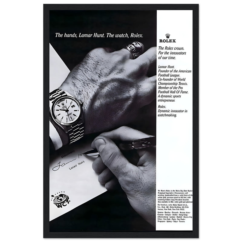 Rolex Lamar Hunt Vintage Poster Ad