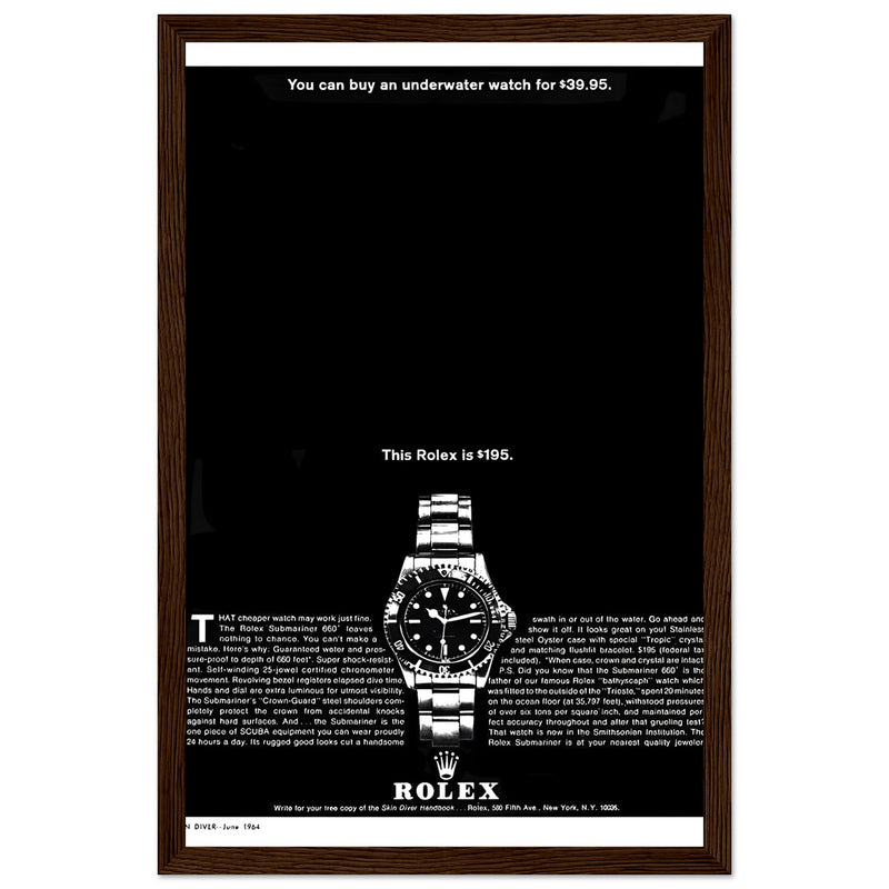 Rolex Submariner Vintage Poster Ad