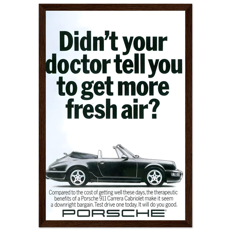 Porsche 911 Fresh Air Vintage Poster Ad