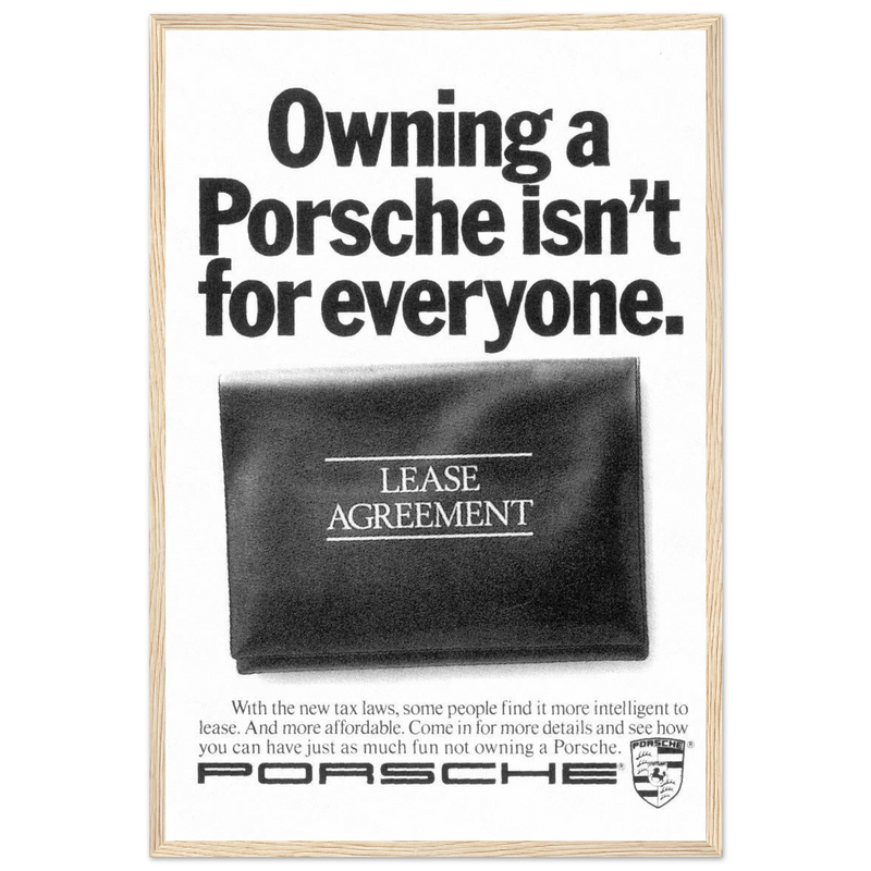 Porsche - It's not for everyone Vintage Poster Ad
