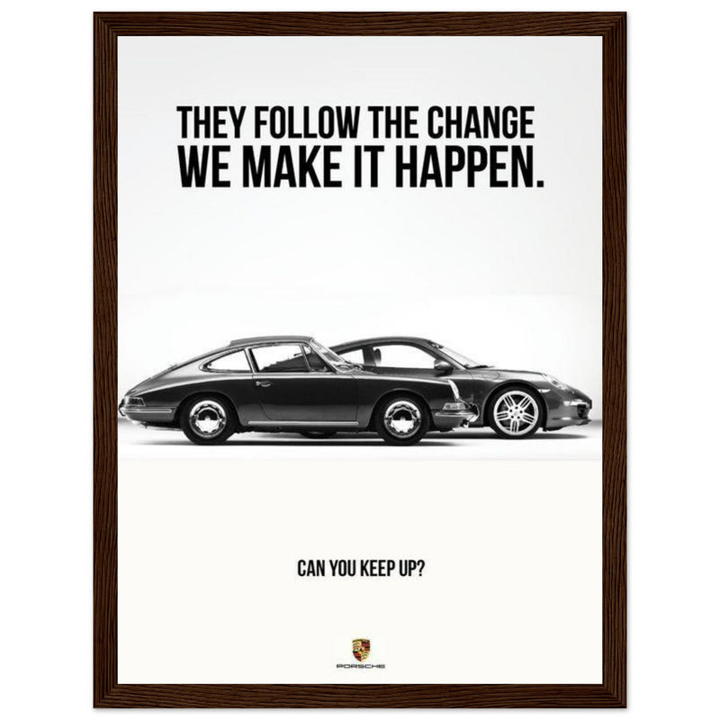 Porsche Can You Keep Up Vintage Poster Ad