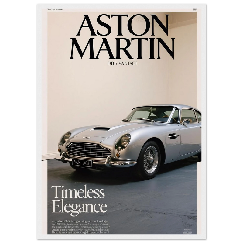 Aston Martin Vintage Poster Ad - DB5 Vantage