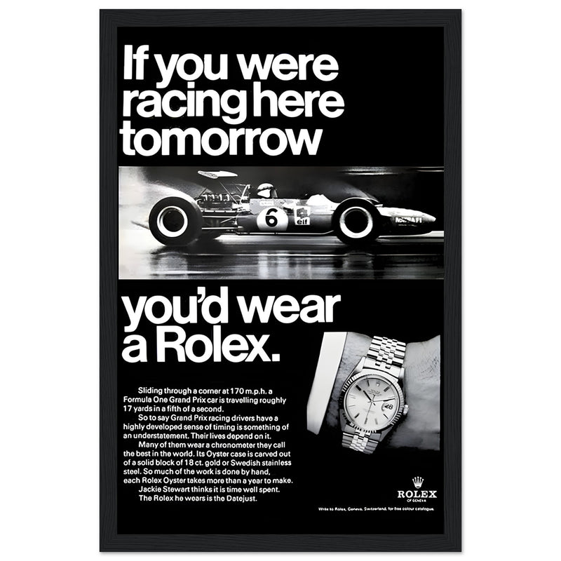 Rolex Racing Vintage Poster Ad