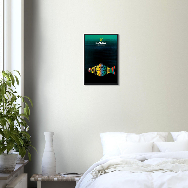 Rolex Submariner Fish Vintage Poster Ad - Premium Matte Paper