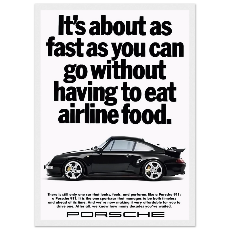 Porsche 911 Vintage Poster - Airline Food