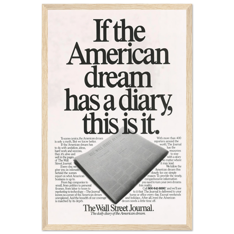 Wall Street Journal Vintage Poster Ad - American Dream Diary