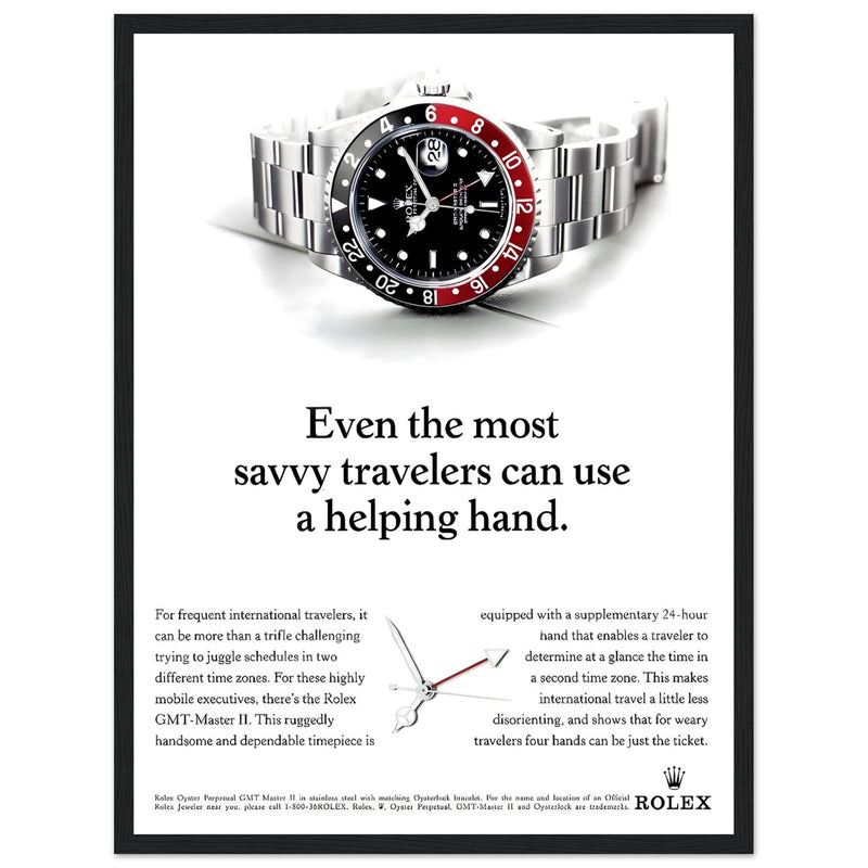 Rolex GMT Master Travel Vintage Poster Ad