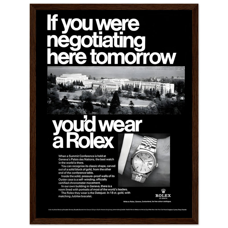 Rolex Datejust Geneva Vintage Poster Ad