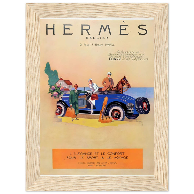 Hermes Paris Car Vintage Poster Ad