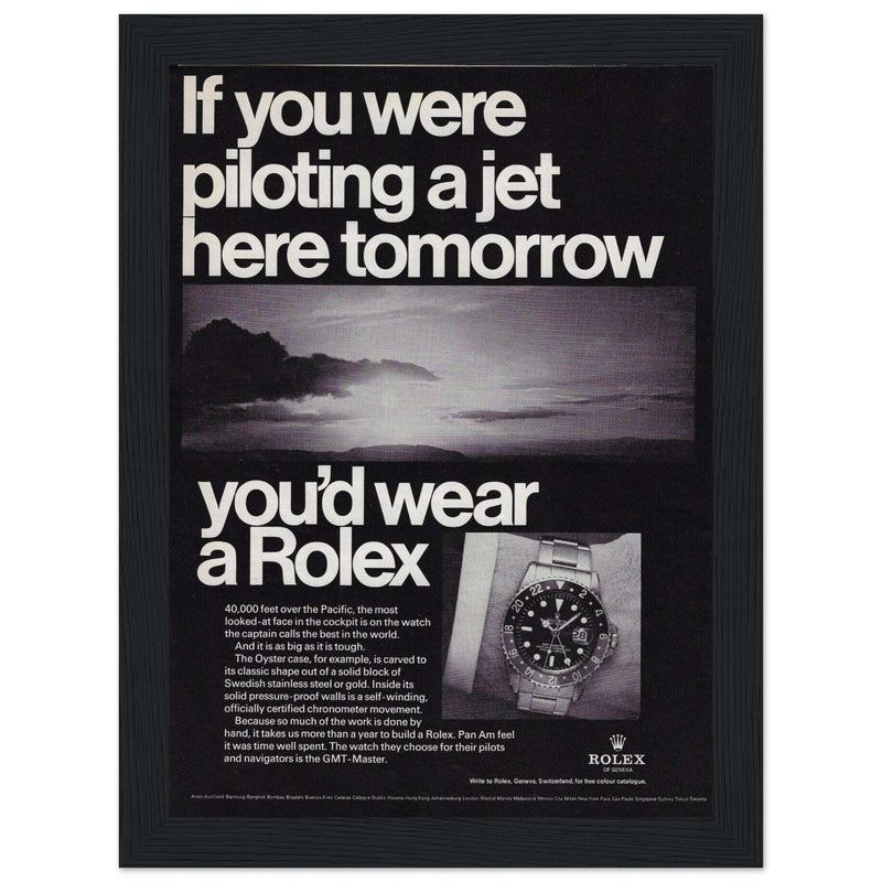 Rolex Jet Pilot Vintage Poster Ad