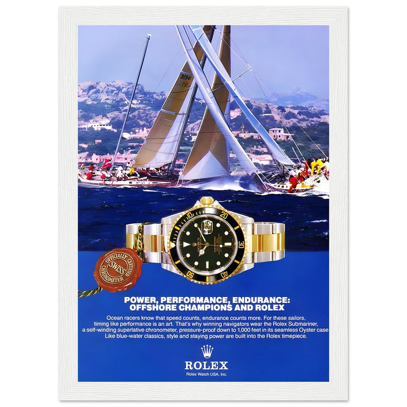 Rolex Submariner Offshore Champions Vintage Poster Ad