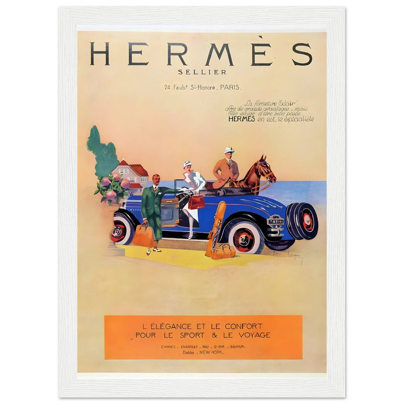 Hermes Paris Car Vintage Poster Ad