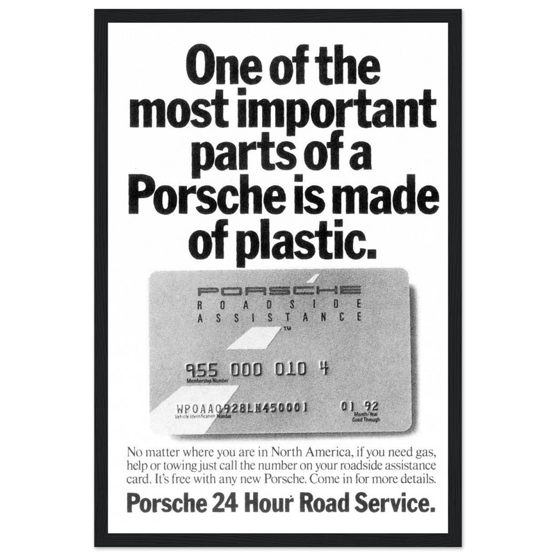 Porsche - 24 Hour Road Service Vintage Poster Ad