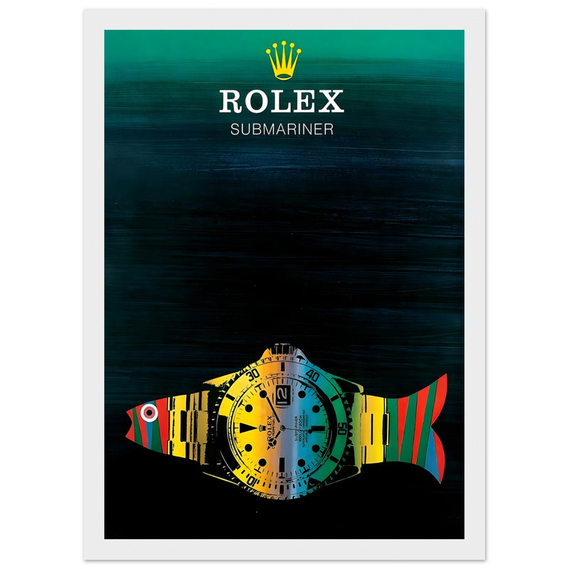 Rolex Submariner Fish Vintage Poster Ad - Premium Matte Paper