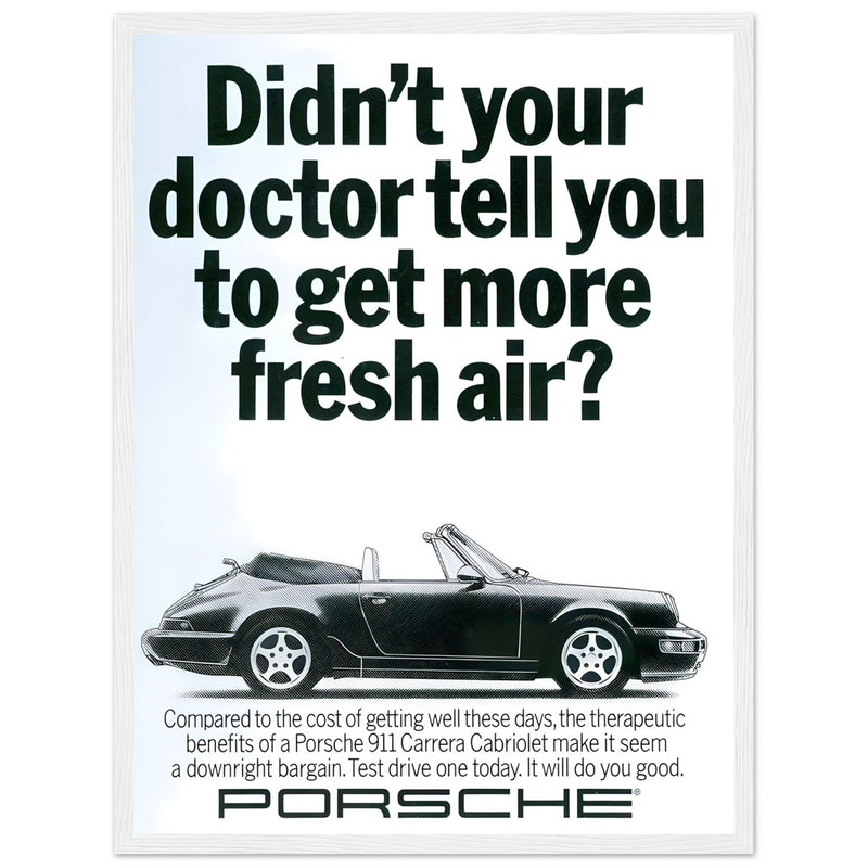 Porsche 911 Fresh Air Vintage Poster Ad