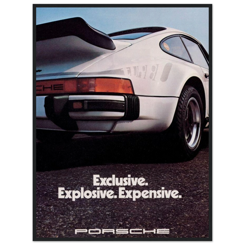 Porsche - Exclusive, Explosive, Expensive Vintage Poster