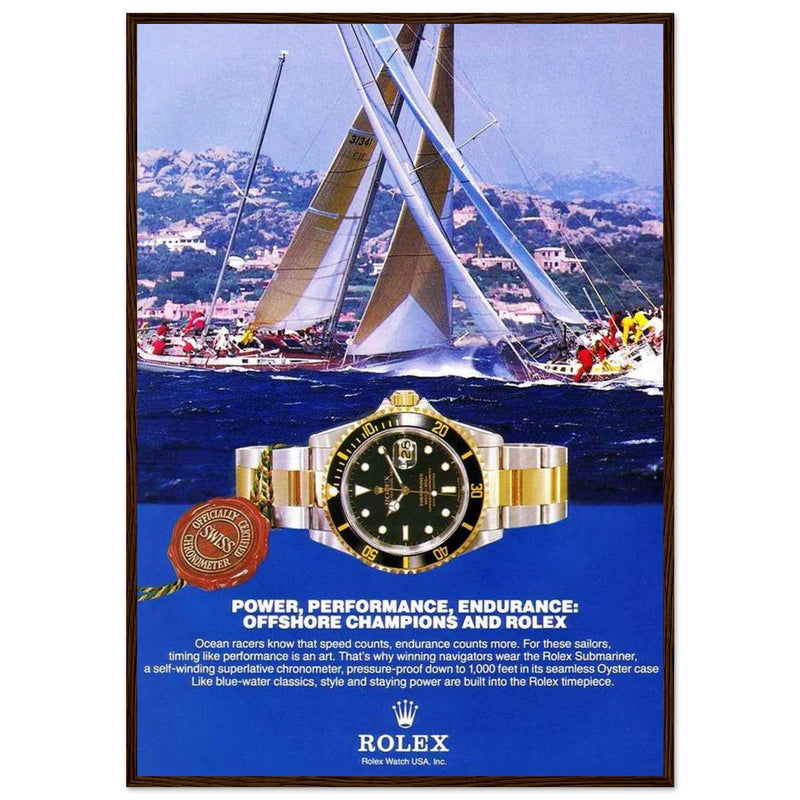 Rolex Submariner Offshore Champions Vintage Poster Ad