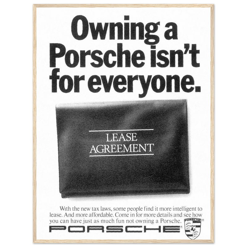 Porsche - It's not for everyone Vintage Poster Ad