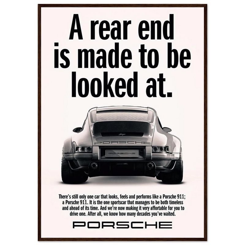 Porsche 911 Vintage Poster - Rear End