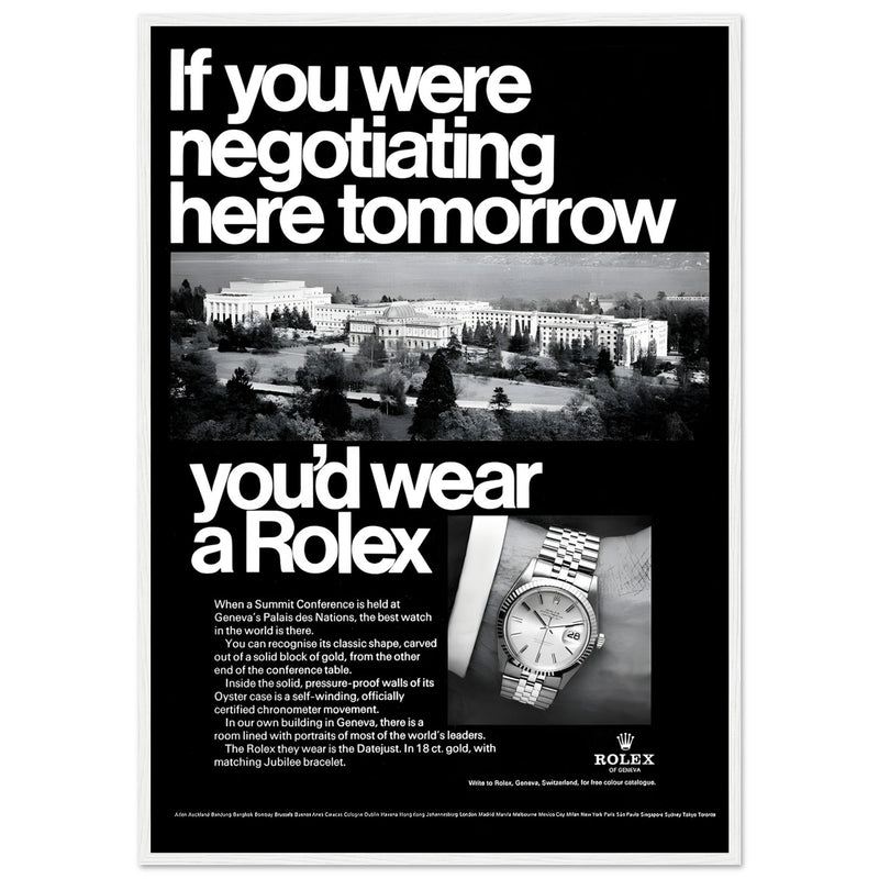 Rolex Datejust Geneva Vintage Poster Ad