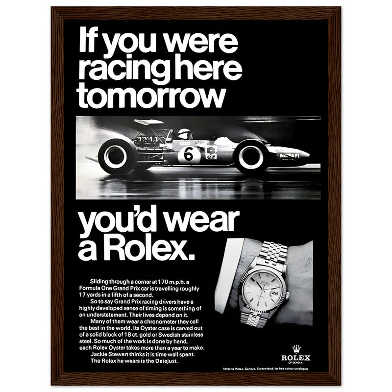 Rolex Racing Vintage Poster Ad