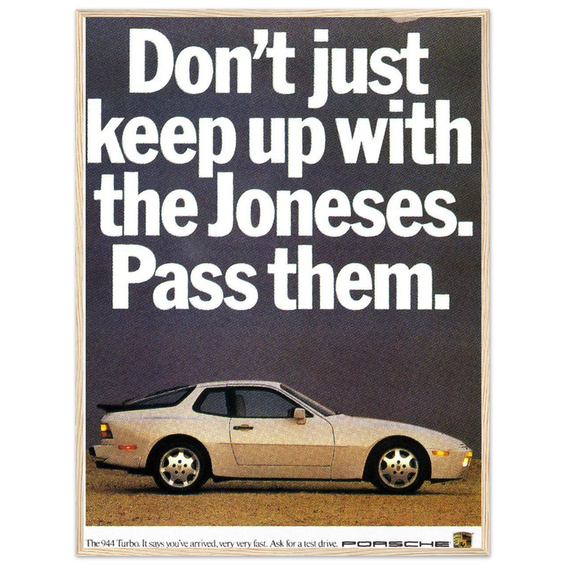 Porsche Turbo 944 Vintage Ad Poster