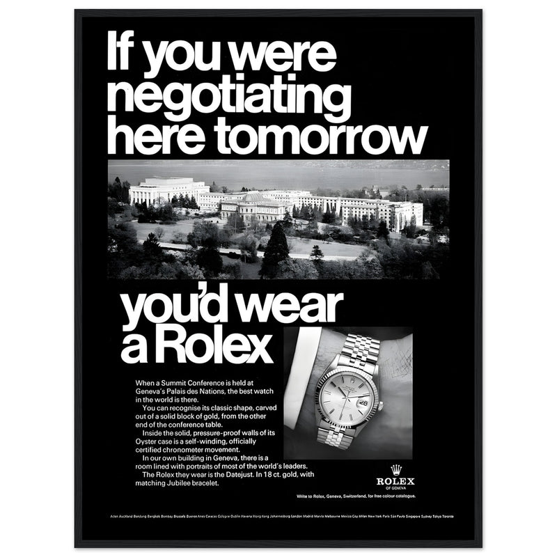 Rolex Datejust Geneva Vintage Poster Ad