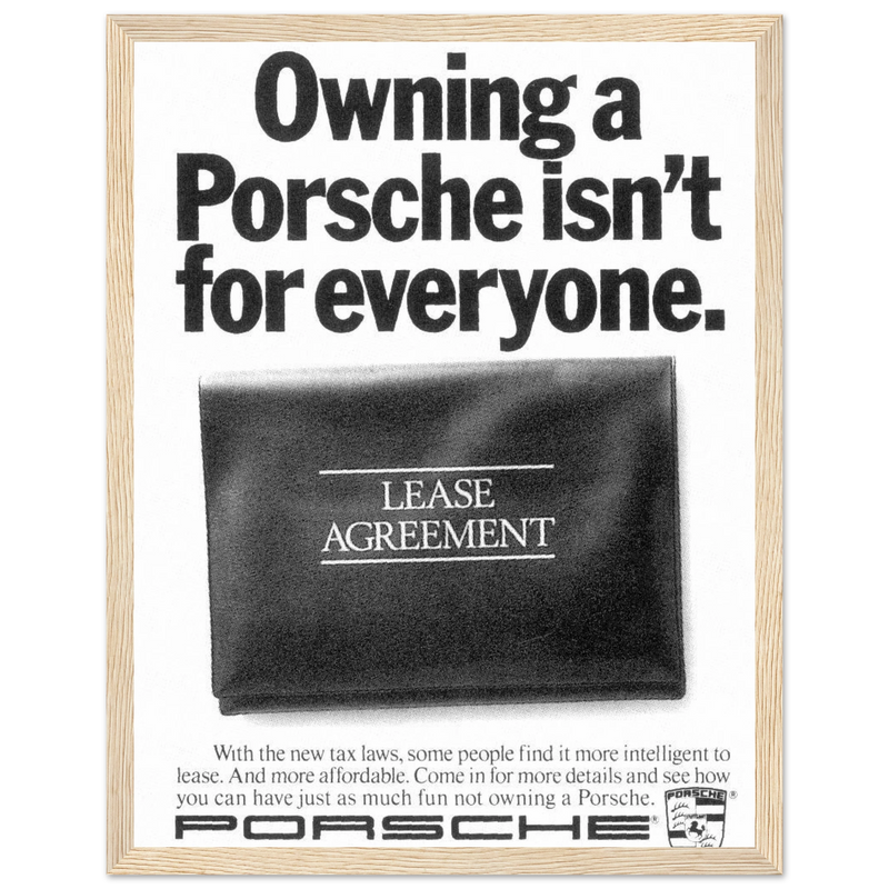 Porsche - It's not for everyone Vintage Poster Ad