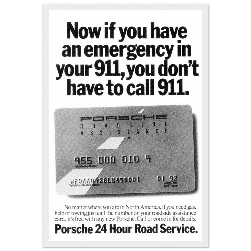 Porche 24 Road Assistance Vintage Poster Ad