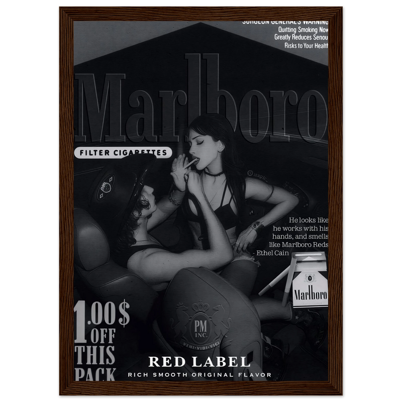 Marlboro Red Label Vintage Ad Poster