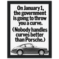 Porsche 911 Nobody Handles Curves Better Vintage Poster Ad