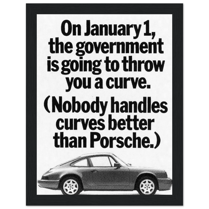 Porsche 911 Nobody Handles Curves Better Vintage Poster Ad