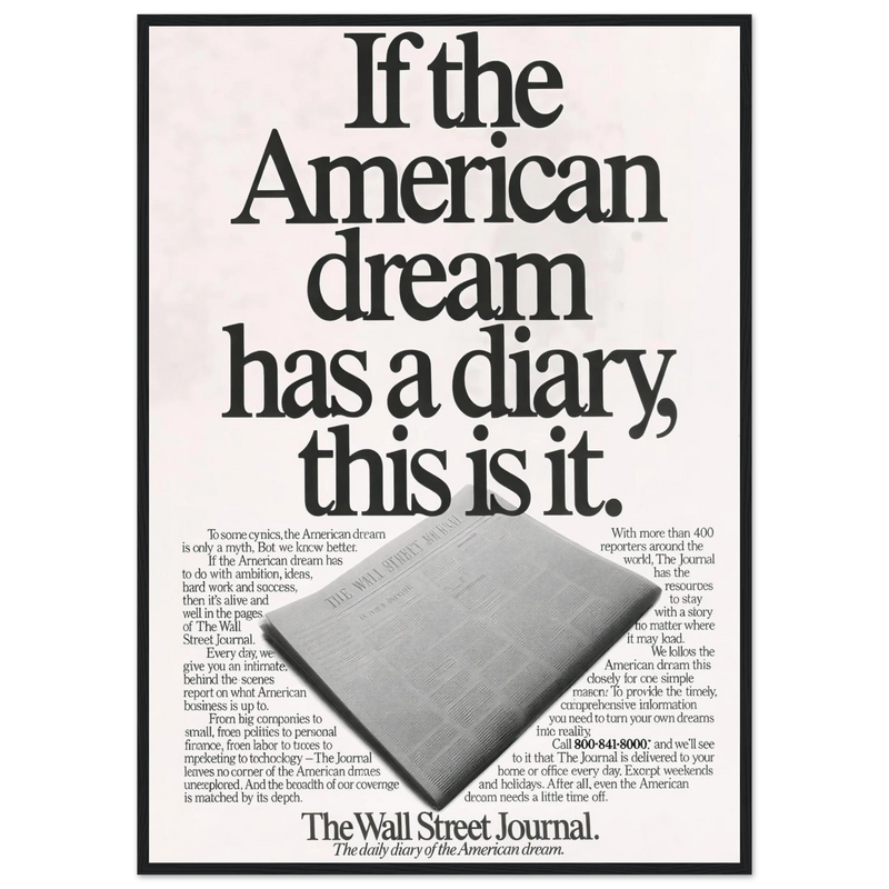 Wall Street Journal Vintage Poster Ad - American Dream Diary