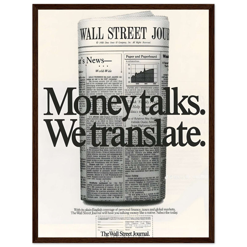Wall Street Journal 1988 Vintage Poster Ad